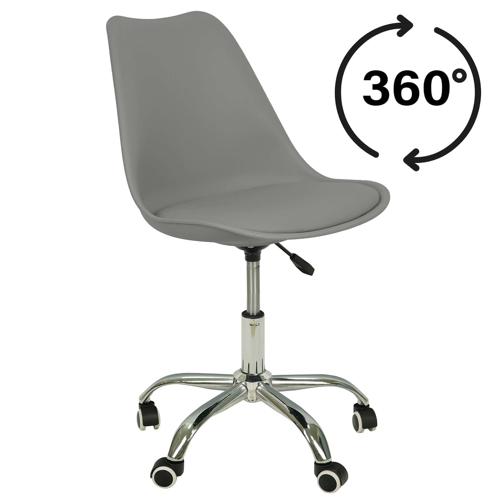 Fotel obrotowy Milano — obrotowe siedzisko z regulacją wysokości 46-53 cm i metalowa podstawa
