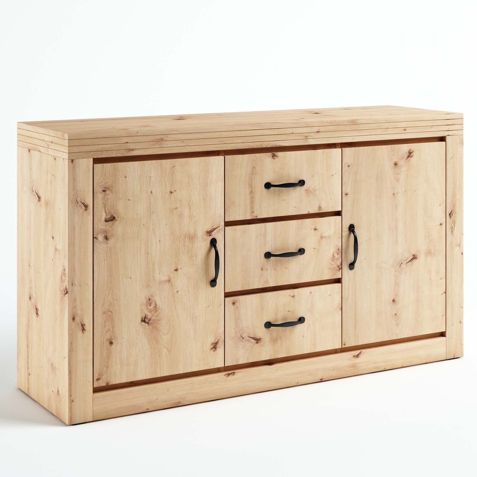 Komoda D9 Frez — korpus w odcieniu dąb sękaty, szerokość 153 cm, wysokość 88 cm