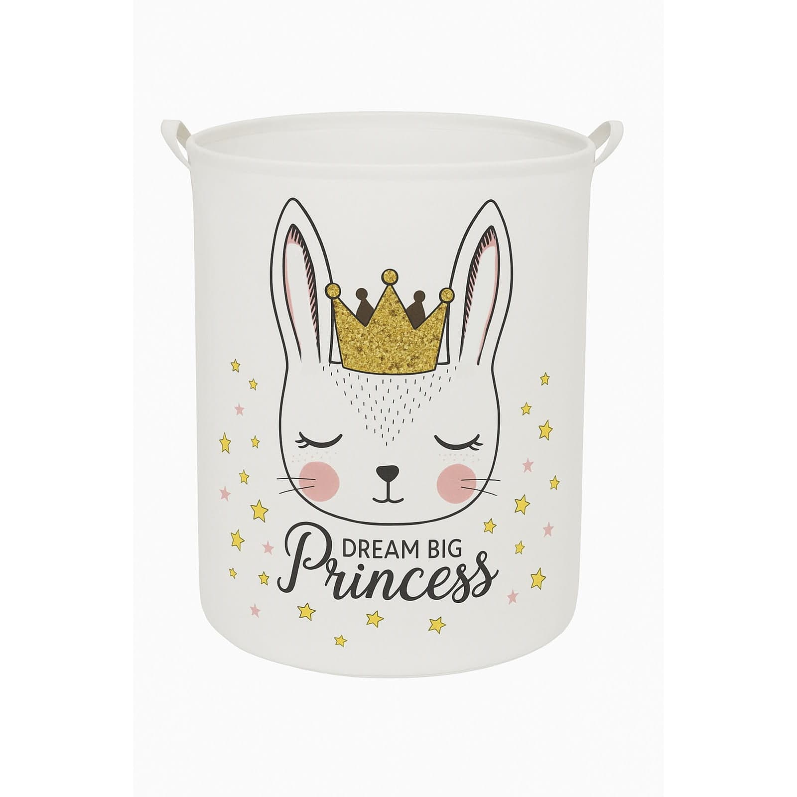 Kosz na zabawki Princess — składany pojemnik 40 × 40 × 50 cm ze wzorem: księżniczka i króliczek