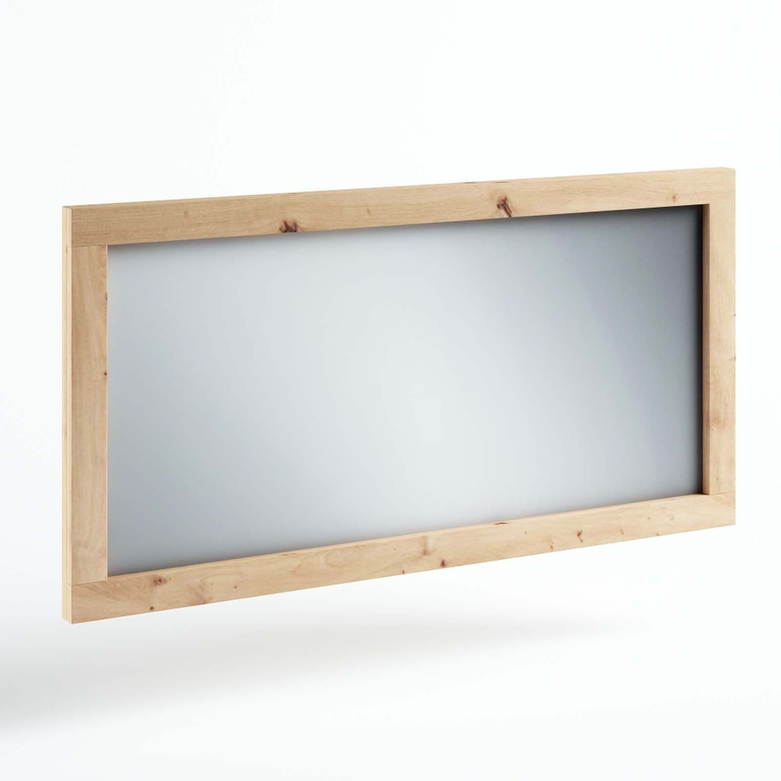 Lustro Frez — prostokątne lustro 140 × 70 cm w ramie z okleiny w odcieniu dąb sękaty
