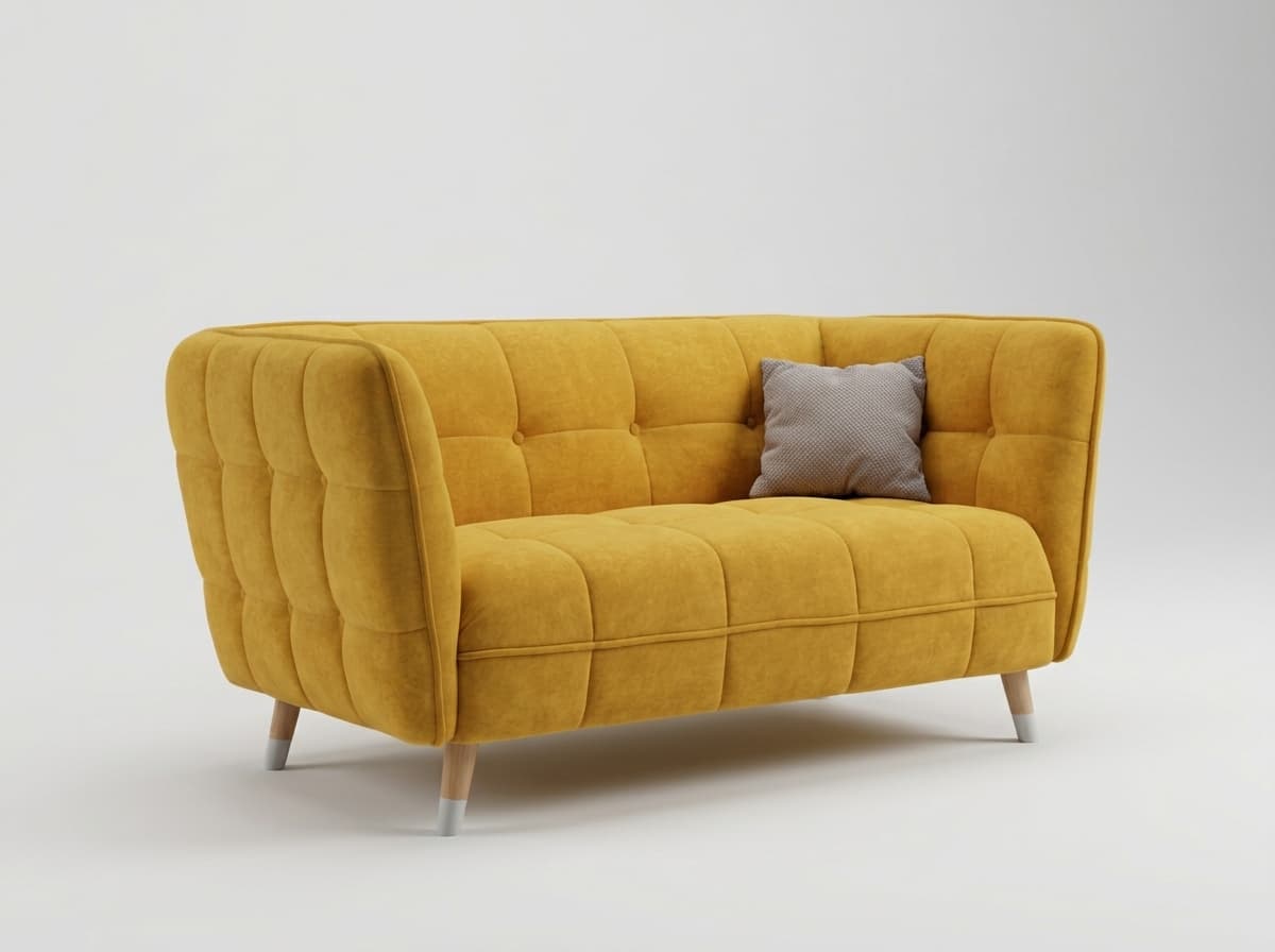 Sofa Dijon 2-osobowa skandynawska velvet z przeszyciami, salon, AG Meble
