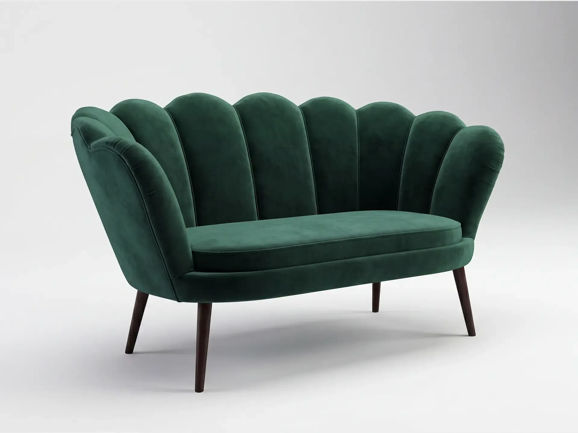 Sofa muszelka Tristan 2-osobowa velvet, styl glamour, salon, AG Meble