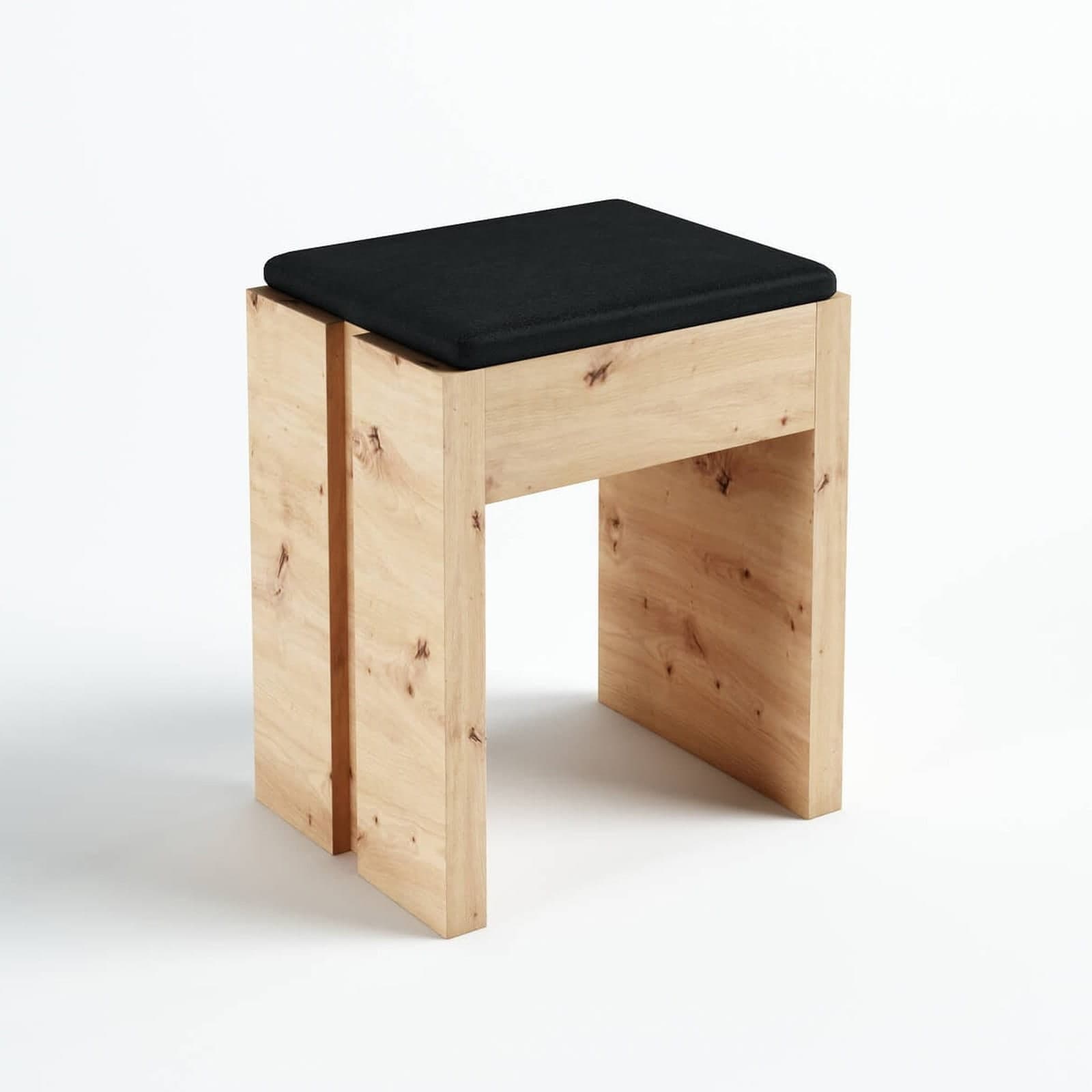Taboret N-2 tapicerowany — prostokątne siedzisko na laminowanej podstawie